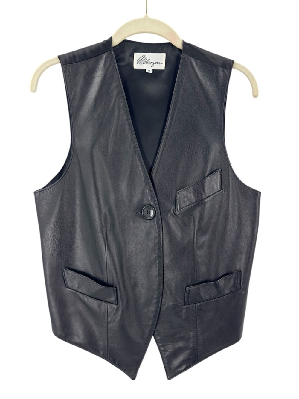 Vintage Melanzona Leather Vest Womens Size Medium Biker Western Festival USA